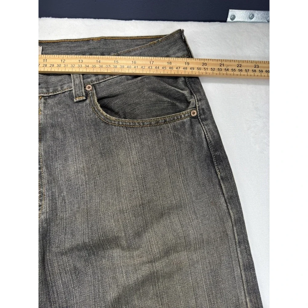 Levis 501 Jeans Mens 38x34 Gray Button Fly Straight Leg Denim Charcoal Wash XX